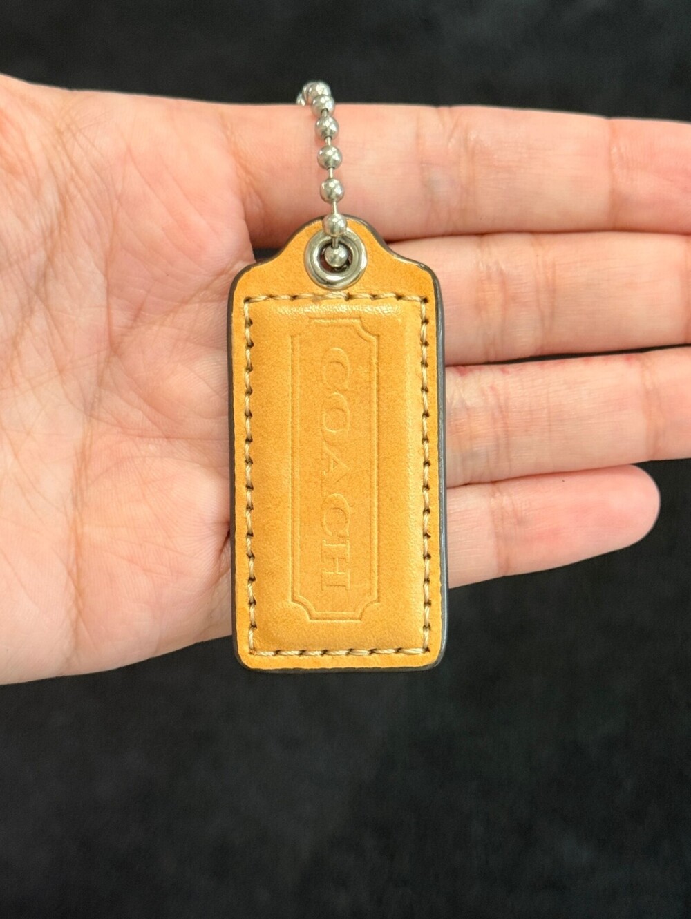 2.25" Y2K Coach Leather Key Fob Keychain Hang Tag Hangtag
